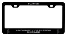 Load image into Gallery viewer, University of Illinois at Chicago NCAA Laser-Engraved Metal License Plate Frame - Choose Black or White Color
