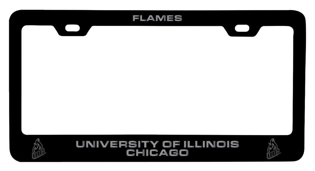 University of Illinois at Chicago NCAA Laser-Engraved Metal License Plate Frame - Choose Black or White Color