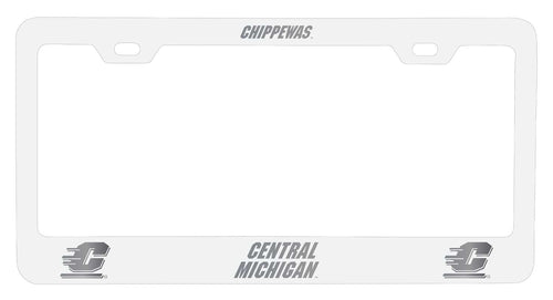 Central Michigan University NCAA Laser-Engraved Metal License Plate Frame - Choose Black or White Color