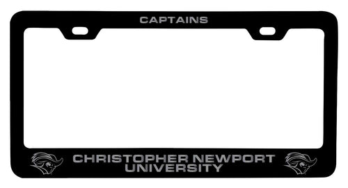 Christopher Newport Captains NCAA Laser-Engraved Metal License Plate Frame - Choose Black or White Color
