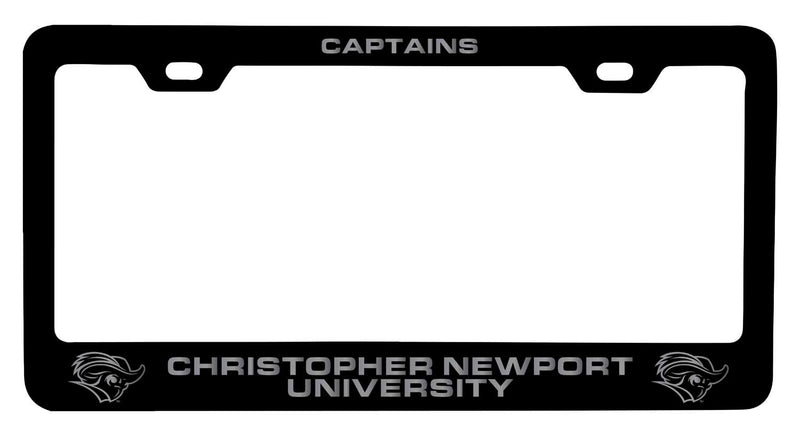 Christopher Newport Captains NCAA Laser-Engraved Metal License Plate Frame - Choose Black or White Color