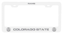 Load image into Gallery viewer, Colorado State Rams NCAA Laser-Engraved Metal License Plate Frame - Choose Black or White Color
