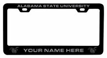 Load image into Gallery viewer, Customizable Alabama State University NCAA Laser-Engraved Metal License Plate Frame - Personalized Car Accessory
