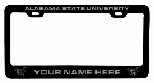 Customizable Alabama State University NCAA Laser-Engraved Metal License Plate Frame - Personalized Car Accessory