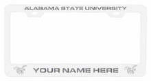 Load image into Gallery viewer, Customizable Alabama State University NCAA Laser-Engraved Metal License Plate Frame - Personalized Car Accessory
