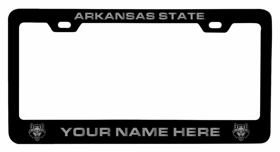 Customizable Arkansas State NCAA Laser-Engraved Metal License Plate Frame - Personalized Car Accessory