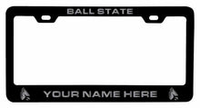 Load image into Gallery viewer, Customizable Ball State University NCAA Laser-Engraved Metal License Plate Frame - Personalized Car Accessory
