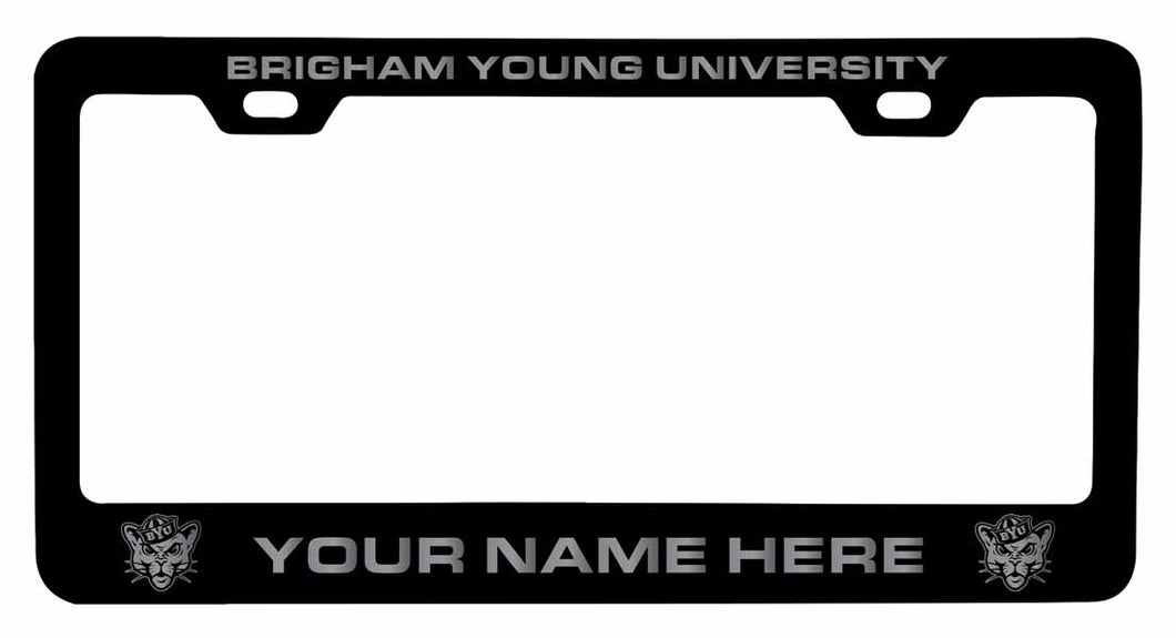 Customizable Brigham Young Cougars NCAA Laser-Engraved Metal License Plate Frame - Personalized Car Accessory