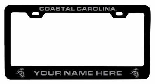 Customizable Coastal Carolina University NCAA Laser-Engraved Metal License Plate Frame - Personalized Car Accessory