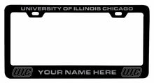 Load image into Gallery viewer, Customizable University of Illinois at Chicago NCAA Laser-Engraved Metal License Plate Frame - Personalized Car Accessory
