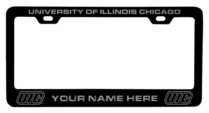 Customizable University of Illinois at Chicago NCAA Laser-Engraved Metal License Plate Frame - Personalized Car Accessory