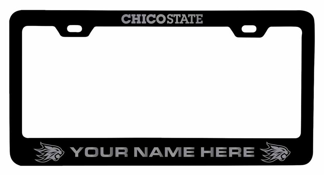 Collegiate Custom California State University Chico Metal License Plate Frame with Engraved Name
