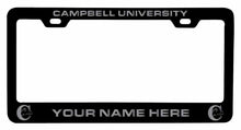 Load image into Gallery viewer, Customizable Campbell University Fighting Camels NCAA Laser-Engraved Metal License Plate Frame - Personalized Car Accessory

