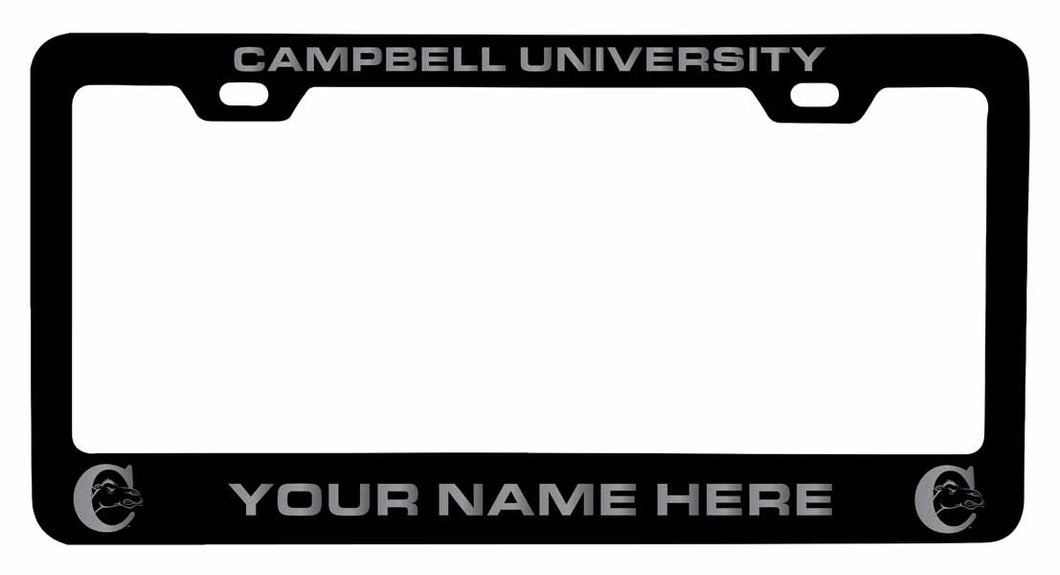 Customizable Campbell University Fighting Camels NCAA Laser-Engraved Metal License Plate Frame - Personalized Car Accessory