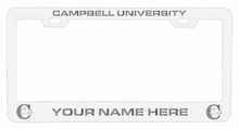 Load image into Gallery viewer, Customizable Campbell University Fighting Camels NCAA Laser-Engraved Metal License Plate Frame - Personalized Car Accessory
