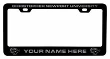 Load image into Gallery viewer, Customizable Christopher Newport Captains NCAA Laser-Engraved Metal License Plate Frame - Personalized Car Accessory
