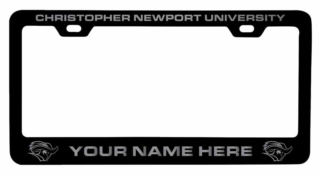 Customizable Christopher Newport Captains NCAA Laser-Engraved Metal License Plate Frame - Personalized Car Accessory