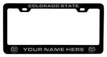 Load image into Gallery viewer, Customizable Colorado State Rams NCAA Laser-Engraved Metal License Plate Frame - Personalized Car Accessory
