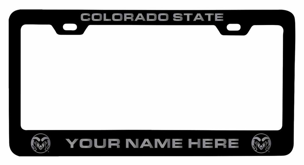 Customizable Colorado State Rams NCAA Laser-Engraved Metal License Plate Frame - Personalized Car Accessory