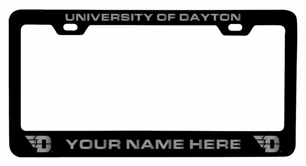Customizable Dayton Flyers NCAA Laser-Engraved Metal License Plate Frame - Personalized Car Accessory