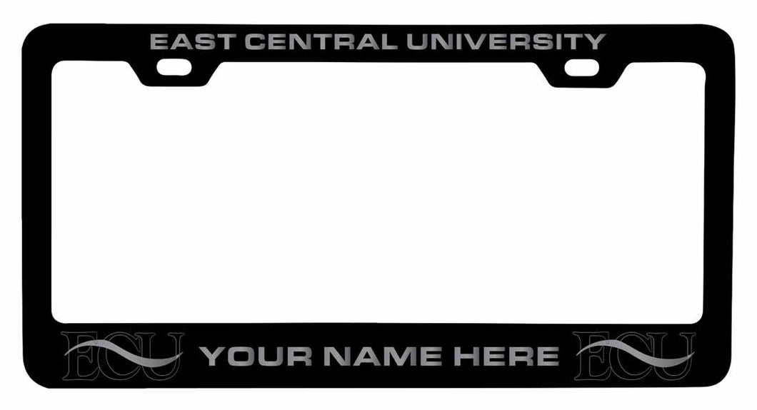 Collegiate Custom East Central University Tigers Metal License Plate Frame with Engraved Name