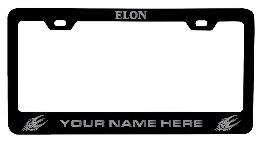 Collegiate Custom Elon University Metal License Plate Frame with Engraved Name
