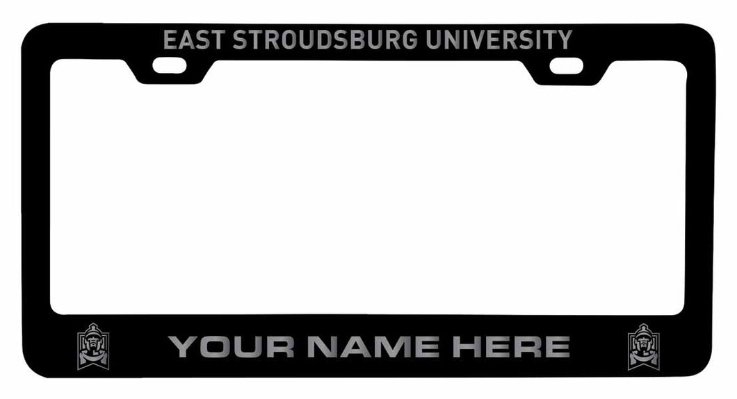 Customizable East Stroudsburg University NCAA Laser-Engraved Metal License Plate Frame - Personalized Car Accessory