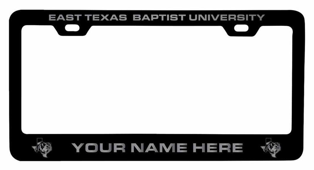 Customizable East Texas Baptist University NCAA Laser-Engraved Metal License Plate Frame - Personalized Car Accessory