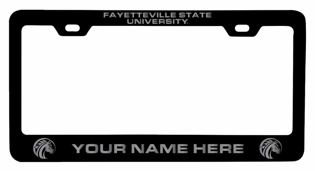 Customizable Fayetteville State University NCAA Laser-Engraved Metal License Plate Frame - Personalized Car Accessory