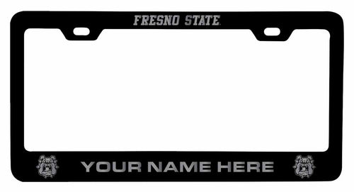 Customizable Fresno State Bulldogs NCAA Laser-Engraved Metal License Plate Frame - Personalized Car Accessory