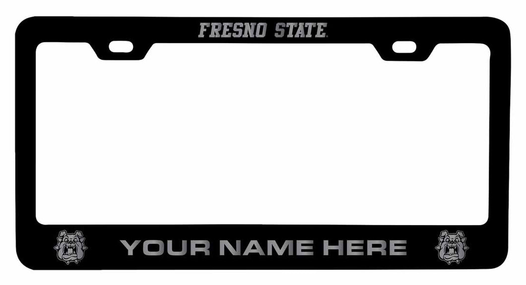 Customizable Fresno State Bulldogs NCAA Laser-Engraved Metal License Plate Frame - Personalized Car Accessory