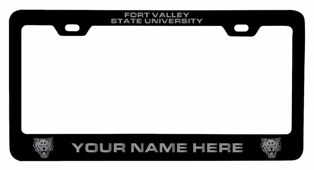 Customizable Fort Valley State University NCAA Laser-Engraved Metal License Plate Frame - Personalized Car Accessory