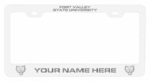 Load image into Gallery viewer, Customizable Fort Valley State University NCAA Laser-Engraved Metal License Plate Frame - Personalized Car Accessory
