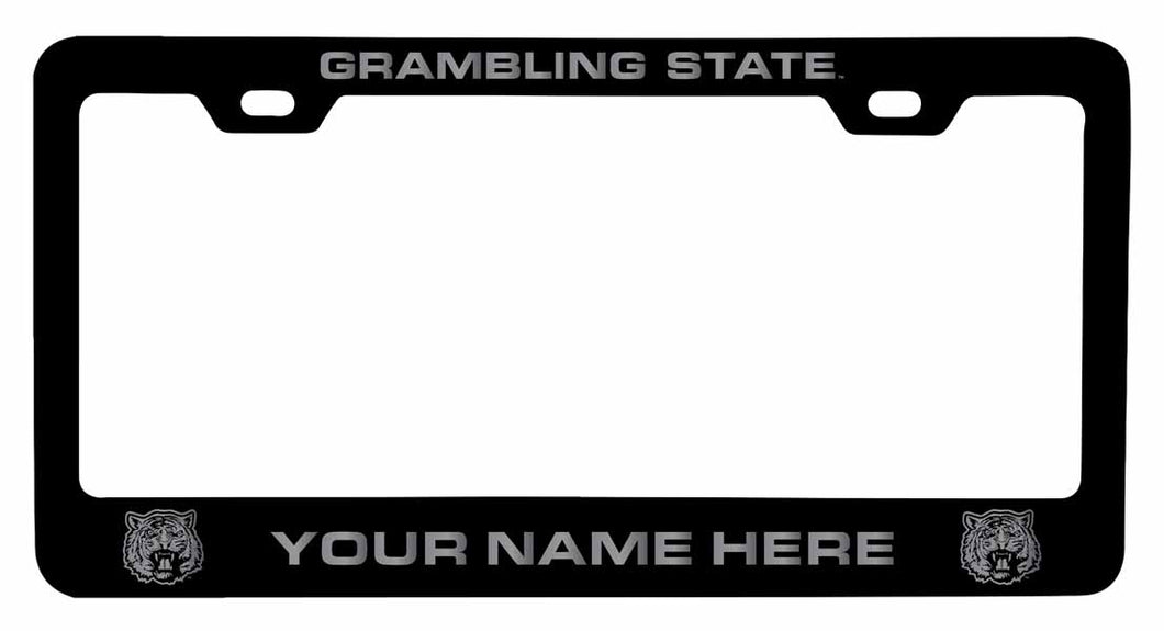 Customizable Grambling State Tigers NCAA Laser-Engraved Metal License Plate Frame - Personalized Car Accessory