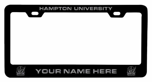 Customizable Hampton University NCAA Laser-Engraved Metal License Plate Frame - Personalized Car Accessory