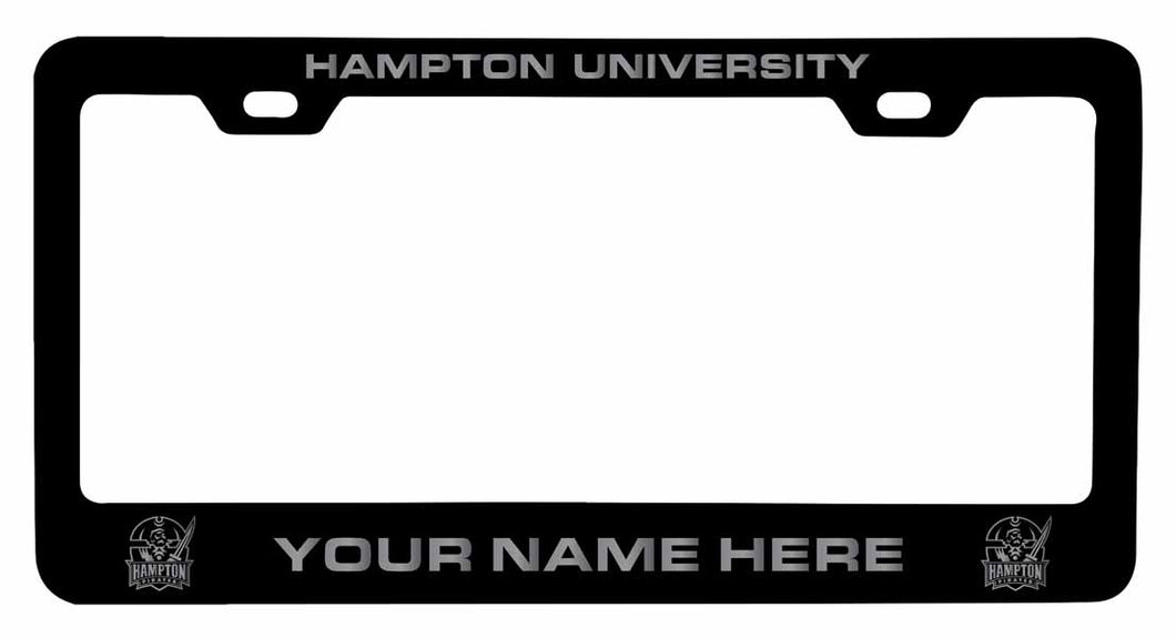 Collegiate Custom Hampton University Metal License Plate Frame with Engraved Name