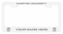 Load image into Gallery viewer, Collegiate Custom Hampton University Metal License Plate Frame with Engraved Name
