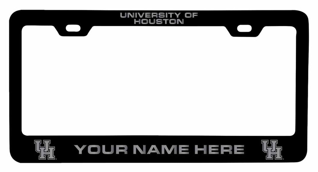 Customizable University of Houston NCAA Laser-Engraved Metal License Plate Frame - Personalized Car Accessory