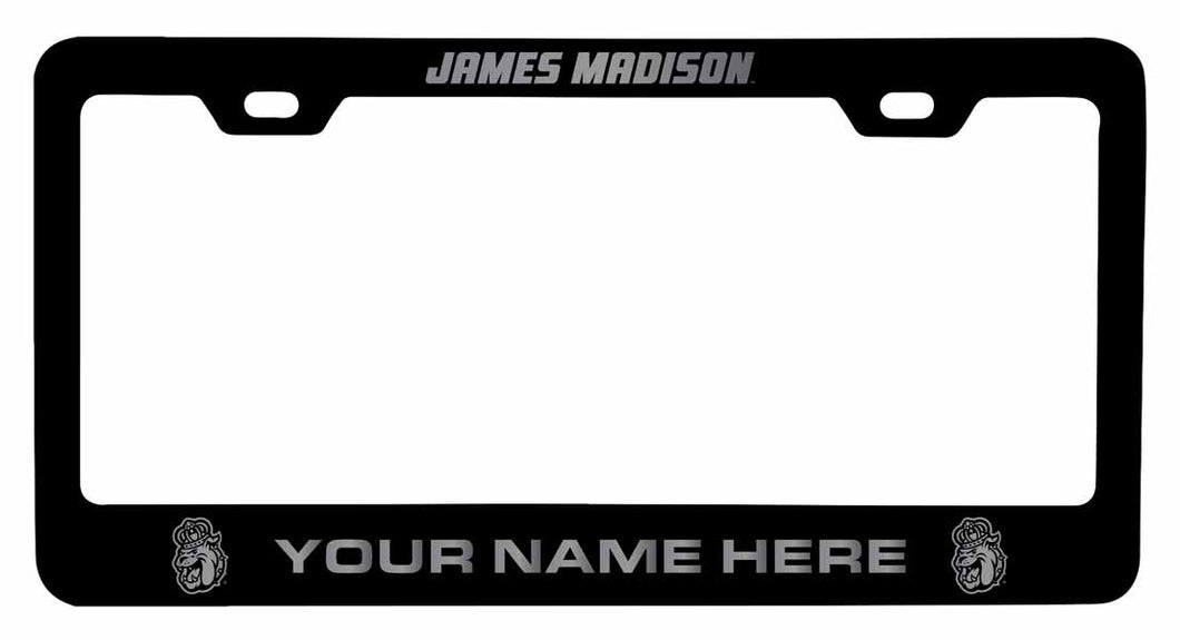 Collegiate Custom James Madison Dukes Metal License Plate Frame with Engraved Name