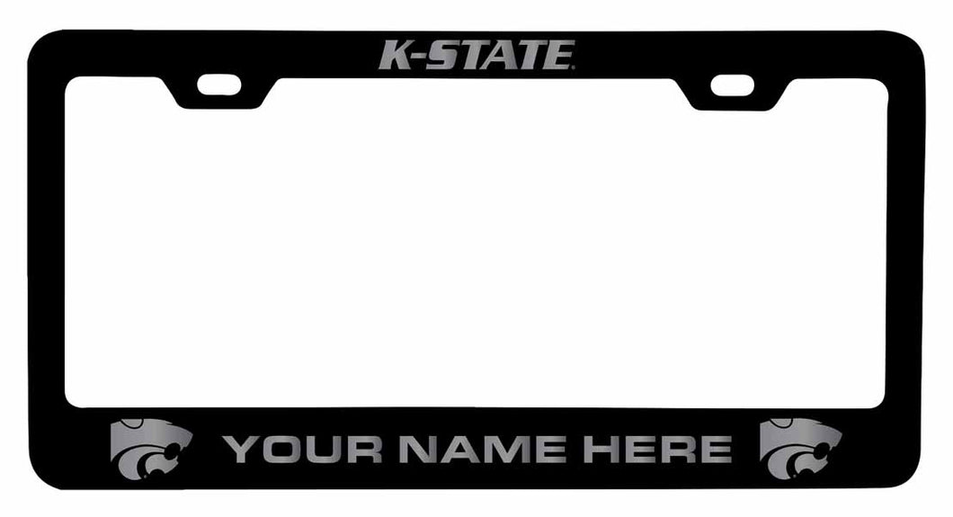 Customizable Kansas State Wildcats NCAA Laser-Engraved Metal License Plate Frame - Personalized Car Accessory