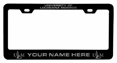 Customizable University of Louisiana Monroe NCAA Laser-Engraved Metal License Plate Frame - Personalized Car Accessory