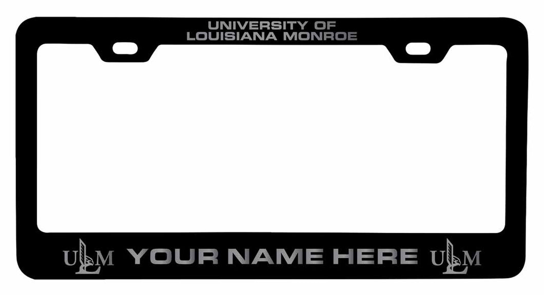 Collegiate Custom University of Louisiana Monroe Metal License Plate Frame with Engraved Name