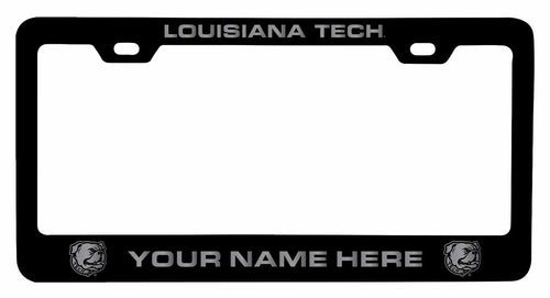 Customizable Louisiana Tech Bulldogs NCAA Laser-Engraved Metal License Plate Frame - Personalized Car Accessory