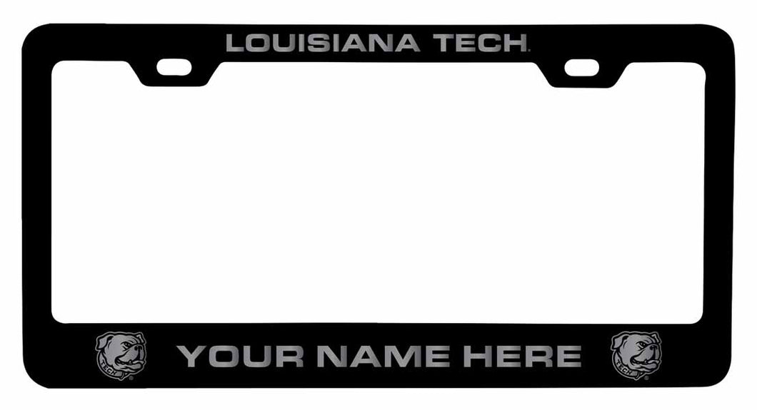 Customizable Louisiana Tech Bulldogs NCAA Laser-Engraved Metal License Plate Frame - Personalized Car Accessory