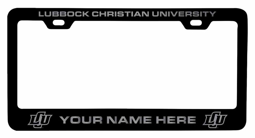 Customizable Lubbock Christian University Chaparral NCAA Laser-Engraved Metal License Plate Frame - Personalized Car Accessory