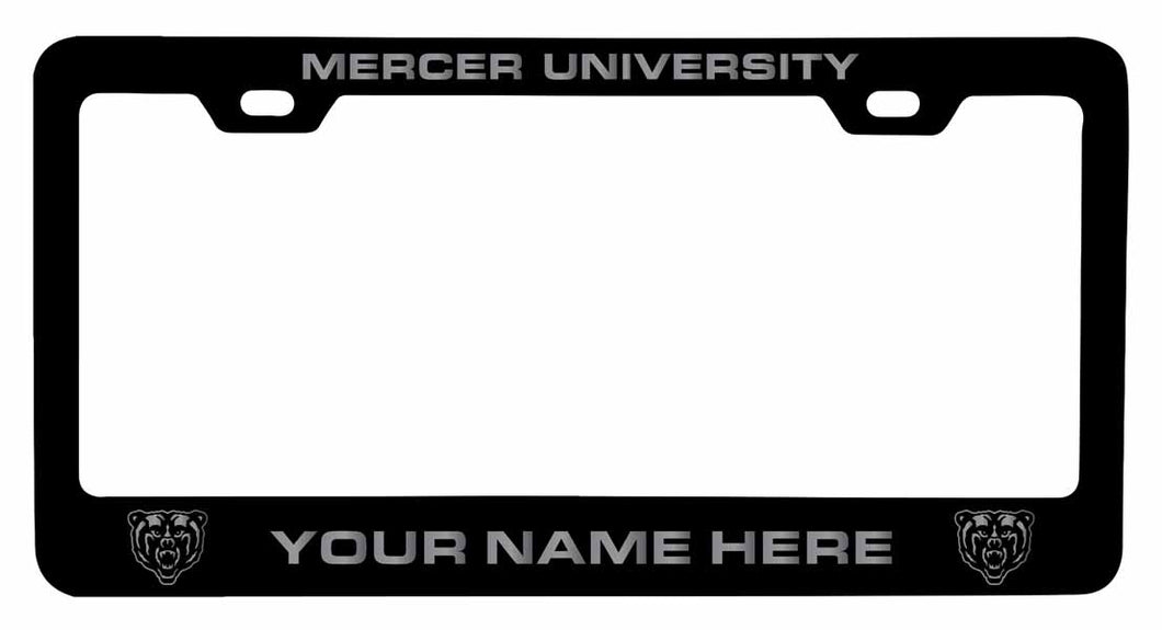 Customizable Mercer University NCAA Laser-Engraved Metal License Plate Frame - Personalized Car Accessory