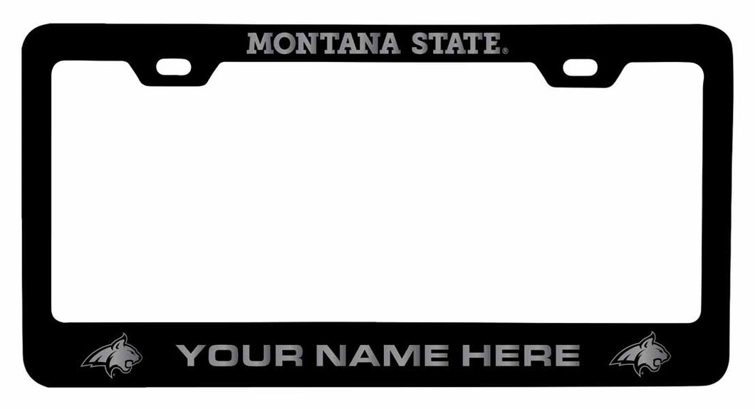 Collegiate Custom Montana State Bobcats Metal License Plate Frame with Engraved Name