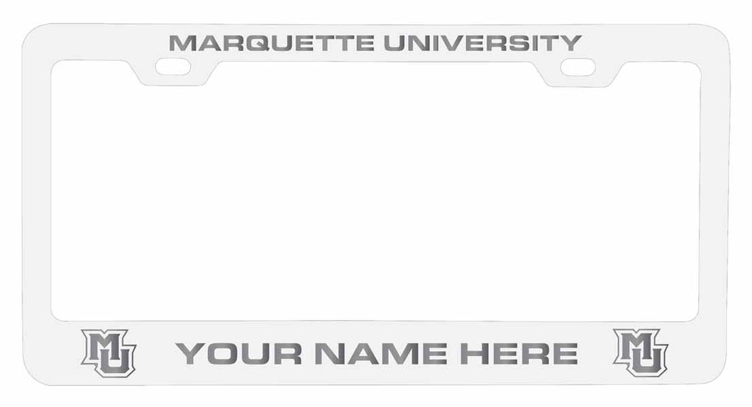 Customizable Marquette Golden Eagles NCAA Laser-Engraved Metal License Plate Frame - Personalized Car Accessory