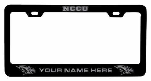 Customizable North Carolina Central Eagles NCAA Laser-Engraved Metal License Plate Frame - Personalized Car Accessory
