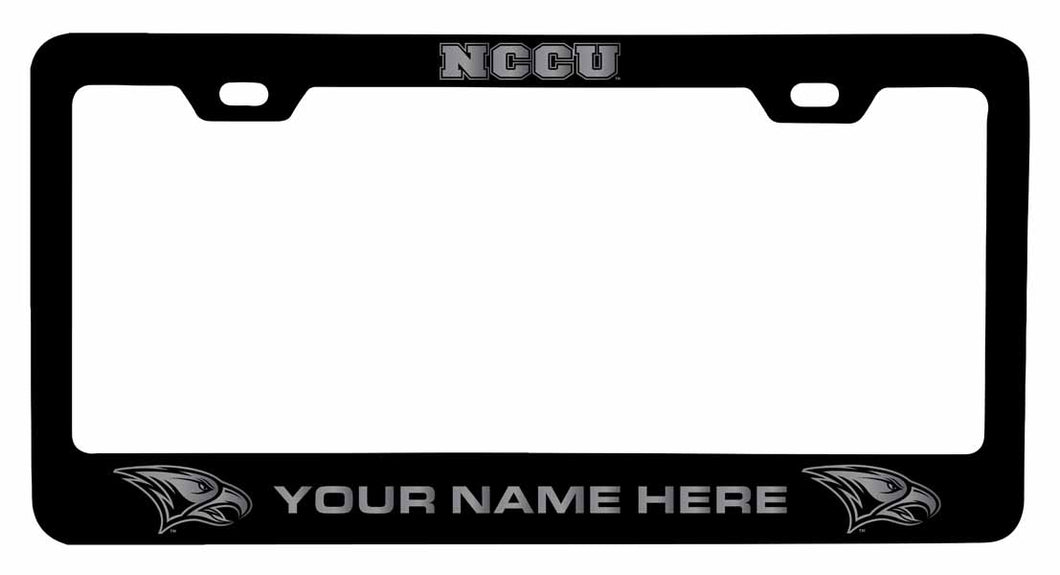 Customizable North Carolina Central Eagles NCAA Laser-Engraved Metal License Plate Frame - Personalized Car Accessory